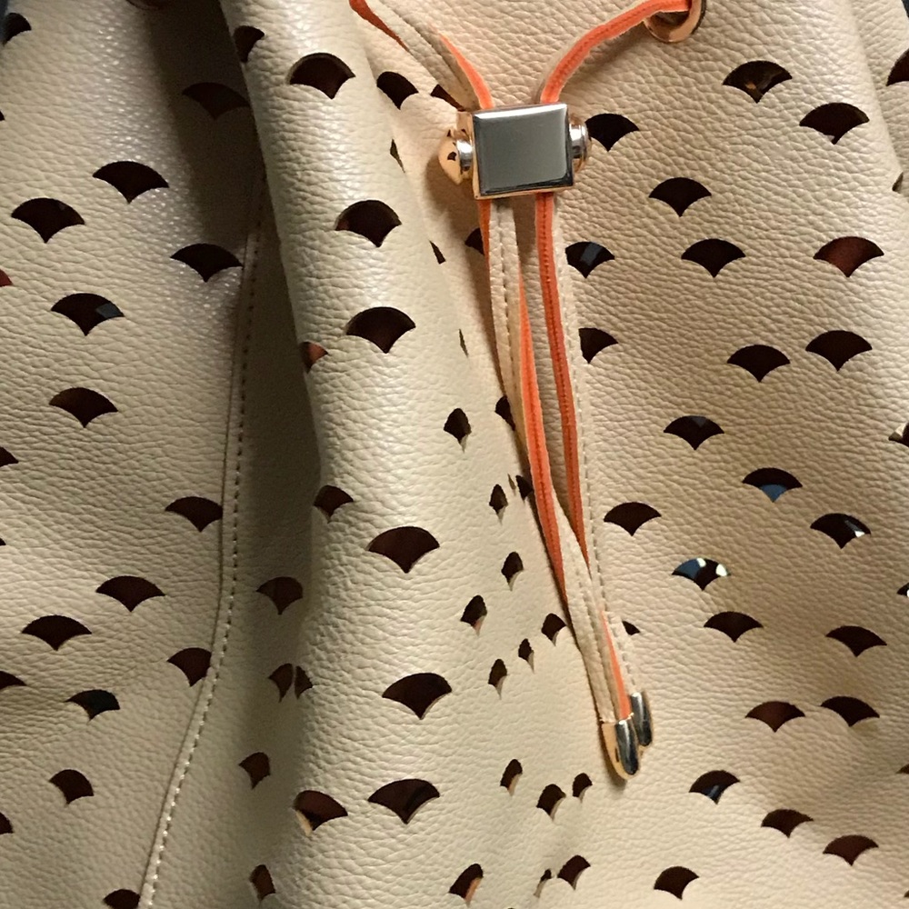 Unique coral and peach backpack